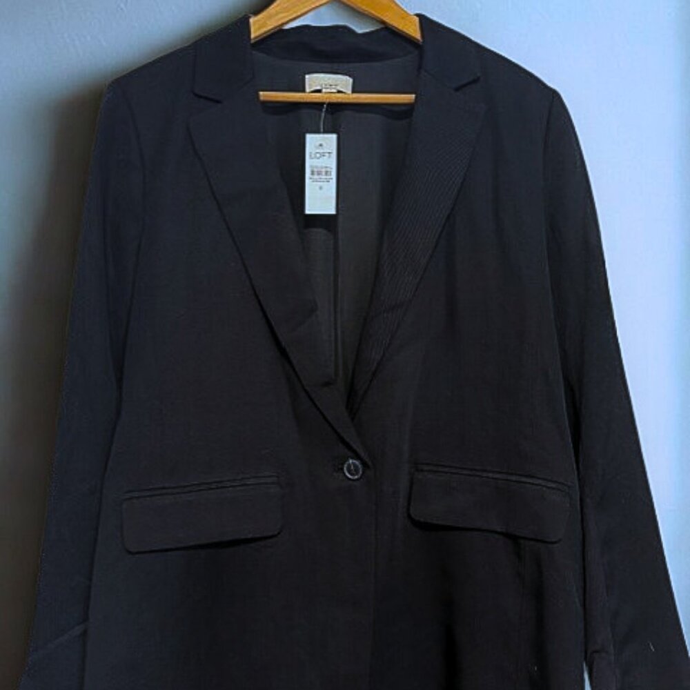 LOFT Black Blazer Size 8 New w/ Tags